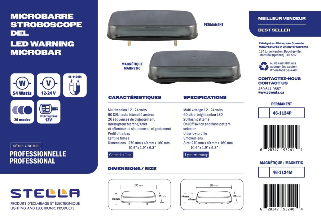 MICROBARRE STROBOSCOPE DEL FUMÉE 11" 54 W PERMANENT SÉRIE PROFESSIONELLE STELLA