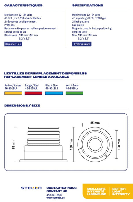 40 LED MAGNETIC BEACON HIGH PERFORMANCE SERIES
