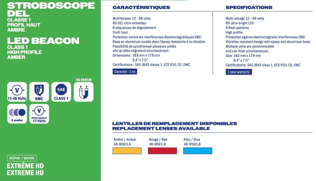 STROBOSCOPE DEL PERMANENT PROFIL HAUT SÉRIE XHD SAE CLASSE 1 STELLA