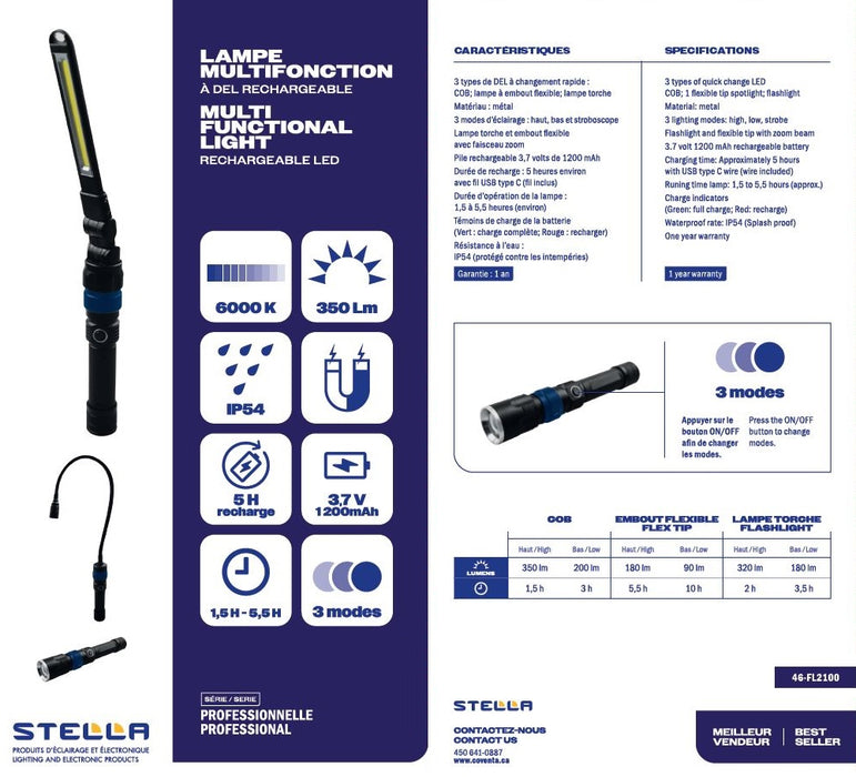 MULTIFUNCTIONAL LED WORK LIGHT 3 IN 1