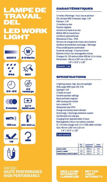 400 LUMENS RECHARGEABLE LED FLASHLIGHT HIGH PERFORMANCE SERIES