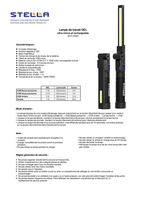 ULTRA SLIM LED WORK LIGHT 4 MODES MAGNETIC BASE HP SERIES