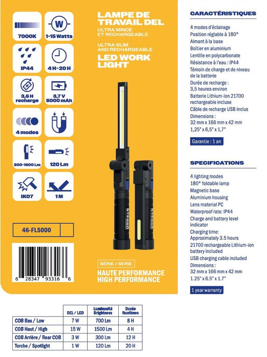 ULTRA SLIM LED WORK LIGHT 4 MODES MAGNETIC BASE HP SERIES