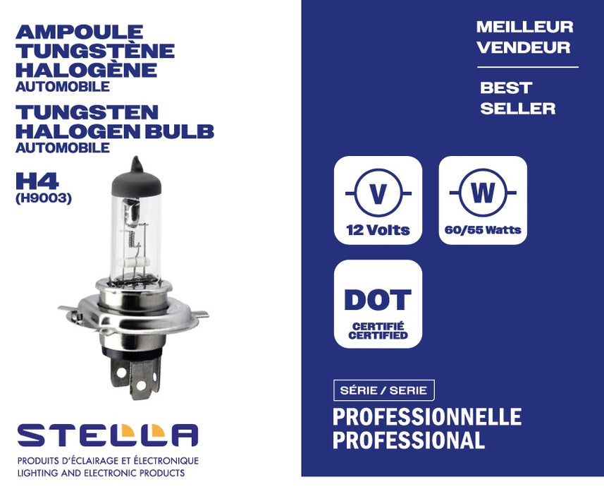 AMPOULE HALOGÈNE H4 12 V (H9003)
