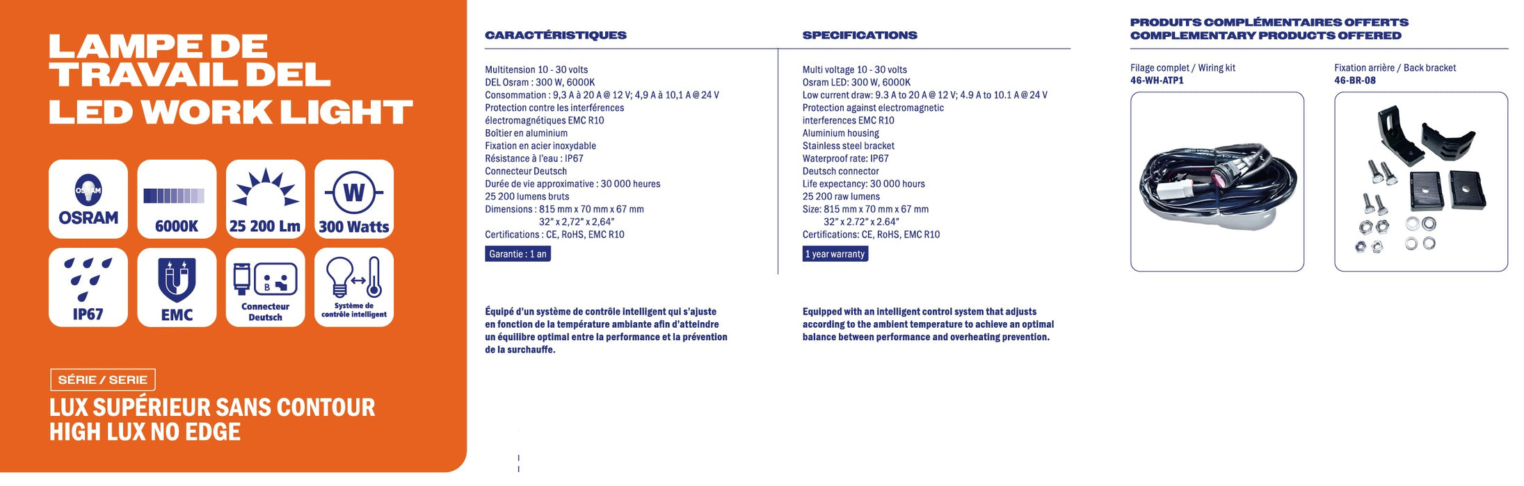 BARRE D'ÉCLAIRAGE DEL 32" SÉRIE LUX SUPÉRIEUR