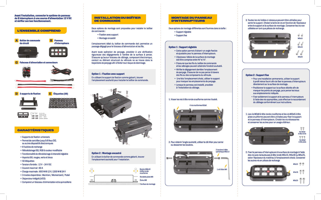 8-BUTTON SWITCH PANEL WITH CIRCUIT BREAKER HIGH PERFORMANCE SERIES