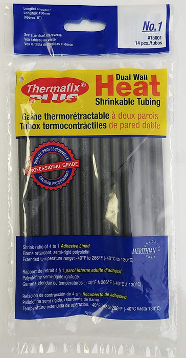 GAINE THERMORÉTRACTABLE DOUBLE PAROIS (1/8''-3/16'') 14 UNITÉS (R2B) (CNUM:DI05622485)