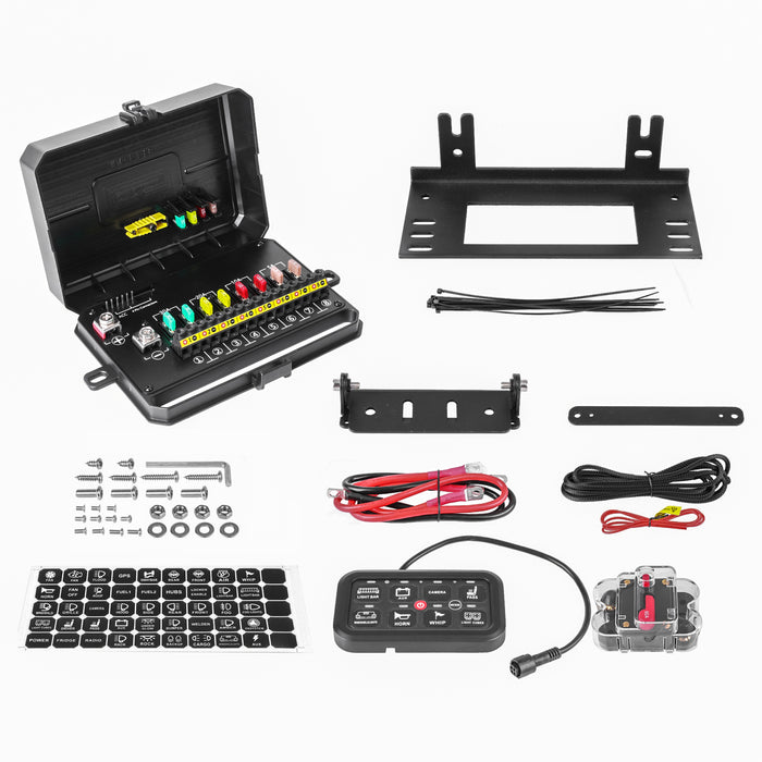 8-BUTTON SWITCH PANEL WITH CIRCUIT BREAKER HIGH PERFORMANCE SERIES