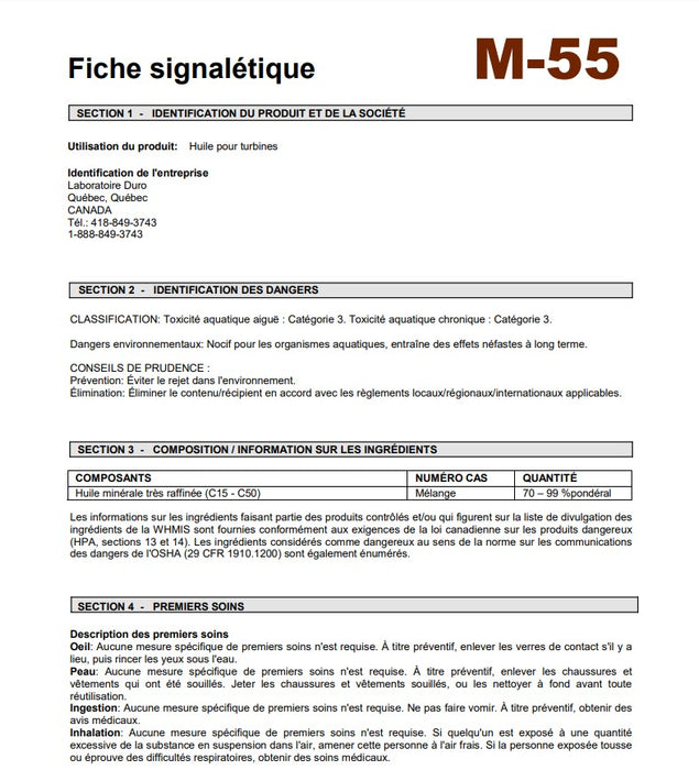 M55 INDUSTRIAL LUBRICANT (CAN)
