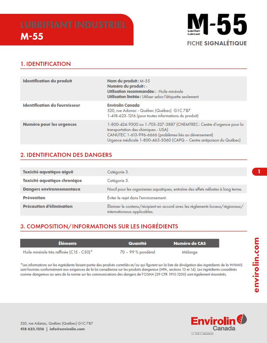 LUBRIFIANT INDUSTRIEL M55 (CANETTE)
