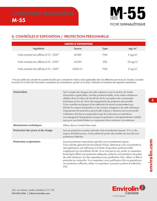 LUBRIFIANT INDUSTRIEL M55 (CANETTE)