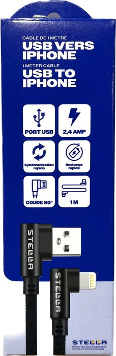 CÂBLE DE RECHARGE USB IPHONE (B2B) (CNUM:4502968201)