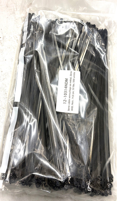 METAL TIE 14.6  / 50LB - 500PC : BLACK