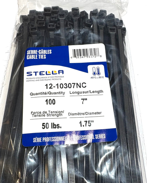 100 SERRE-CÂBLE NOIR 7'' 50 LBS (B2B) (CNUM:4182745993)