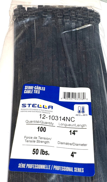 100 SERRE-CÂBLE NOIR 14'' 50 LBS (B2B) (CNUM:4502453565)