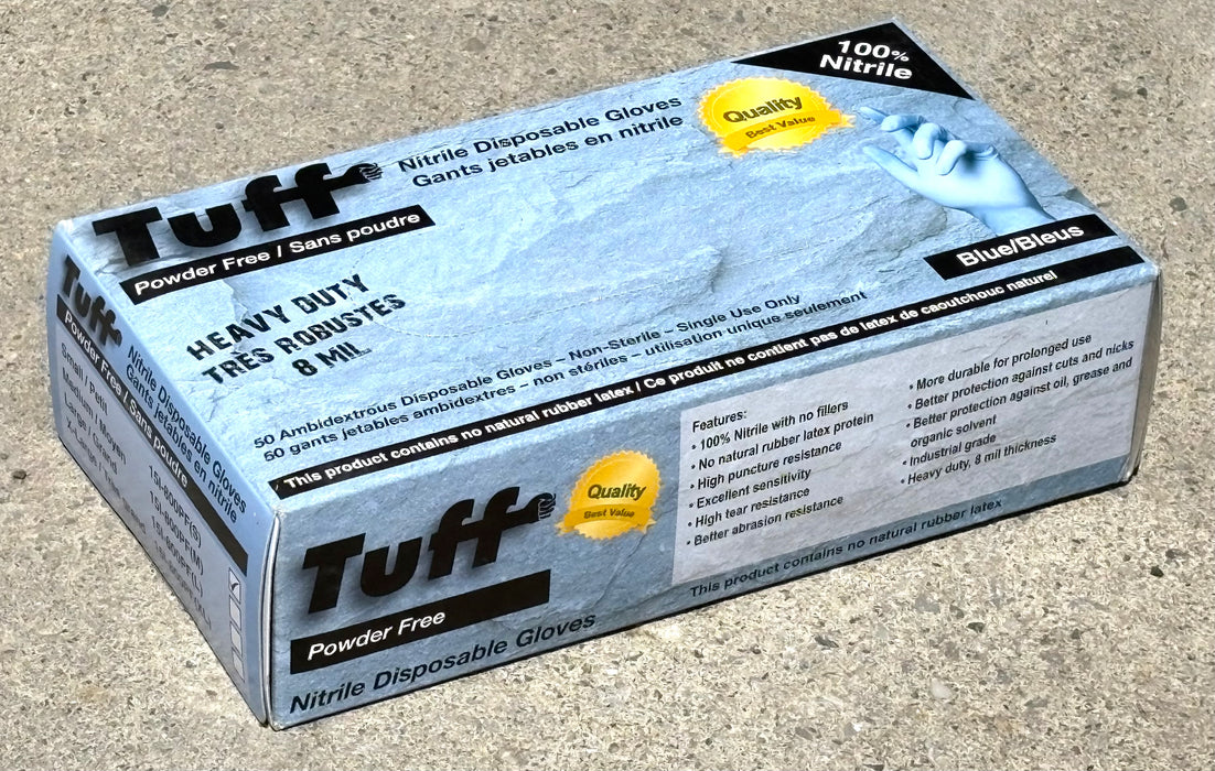 GANTS NITRILES BLEUS TUFF 8 MIL