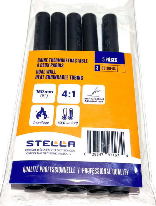 GAINE THERMORÉTRACTABLE DOUBLE PAROIS (1/4 -1/2 ) 5 UNITÉS (B2B) (CNUM:4185986484)