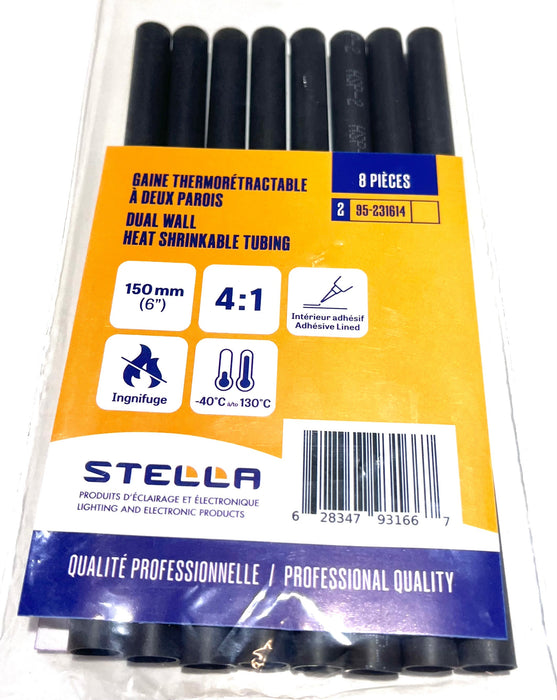 GAINE THERMORÉTRACTABLE DOUBLE PAROIS (3/16''-1/4'') 8 UNITÉS (B2B) (CNUM:4185986484)