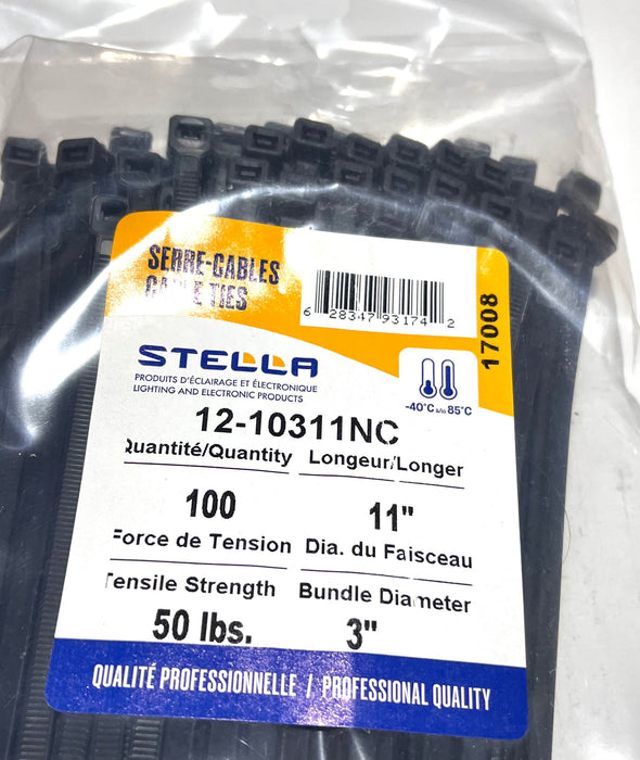 100 SERRE-CÂBLE NOIR 11'' 50 LBS (B2B) (CNUM:5062843053)