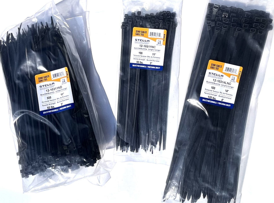 500 11'' BLACK 50 LB CABLE TIES