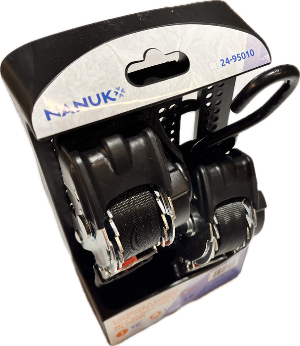 SELF-RETRACTING RATCHET TIE DOWN 1" X 10' (PACK OF 2) NANUK