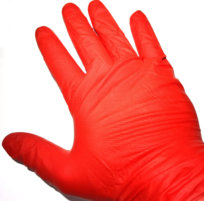 7MM NITRILE GLOVES RED GREASE BULLY