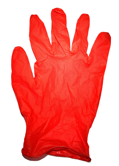 7MM NITRILE GLOVES RED GREASE BULLY