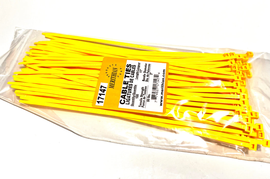 100 YELLOW CABLE TIE 11''/50LBS