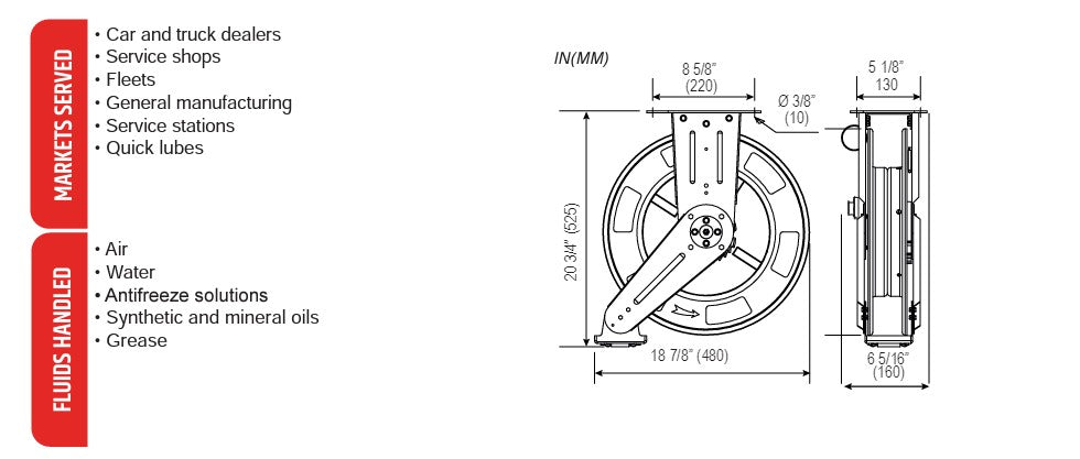 MP REEL W/40' 1/2  HOSE ASSY