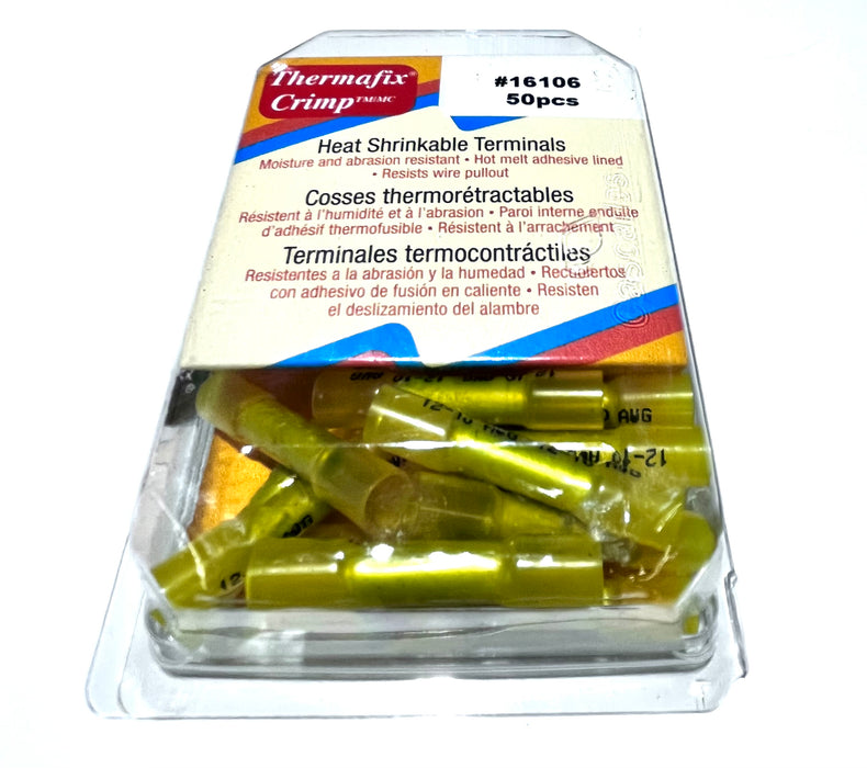 12-10 YELLOW HEAT SHRINK TERMINAL PACK OF 50