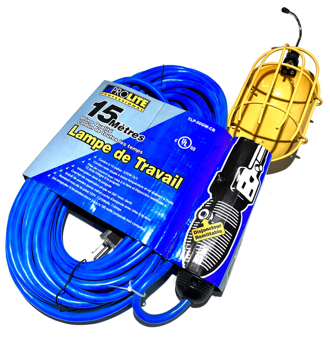 WORK LIGHT WITH 15 METER EXTENSION CABLE