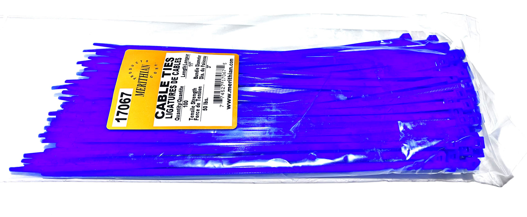 100 X 11''/50LB BLUE CABLE TIES