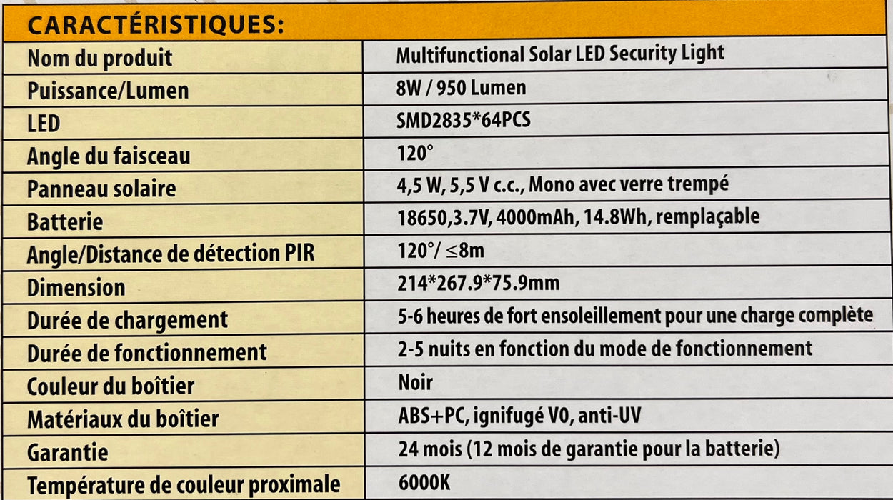 LAMPE SOLAIRE CITADEL MULTIFONCTIONNELLE