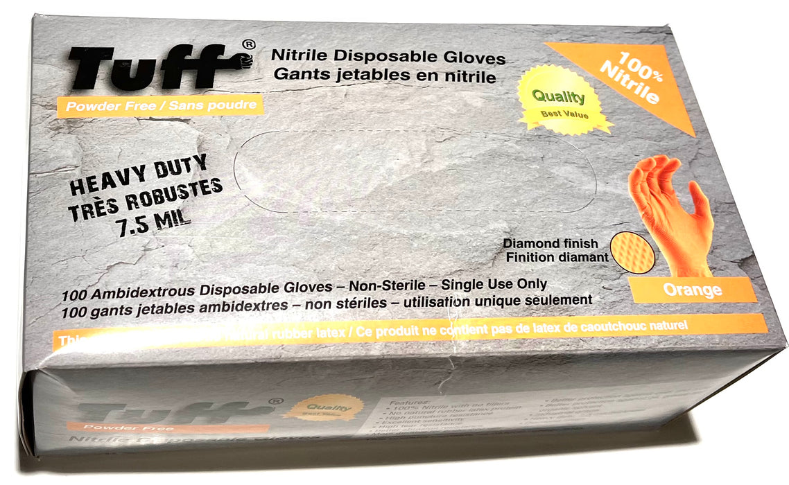 GANTS NITRILE 7,5 MM ORANGE